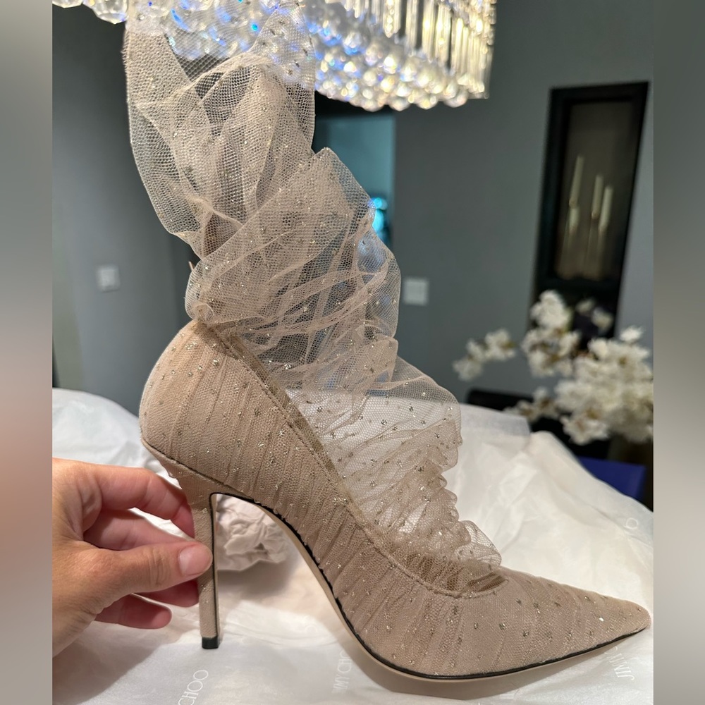Jimmy Choo NWT Lavish Ballet Tulle heels 38